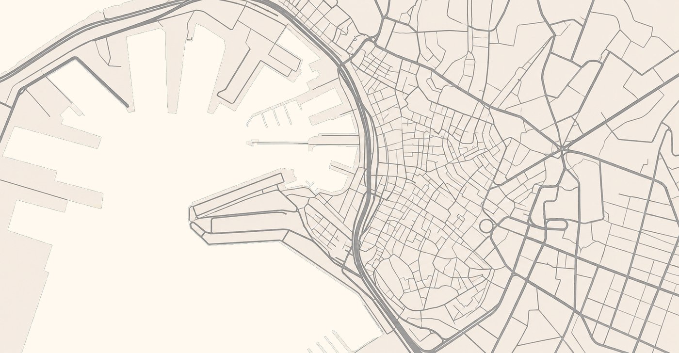 Mappa del centro storico di Genova con la posizione del palazzo, vicino al Porto Antico